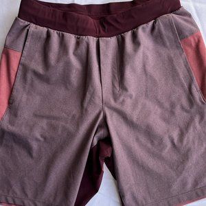 Lululemon shorts Mens's Medium -  Heathered Dark Adobe/Heathered Dark Sport Red